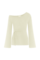 Reagan Off Shoulder Knit Top - White